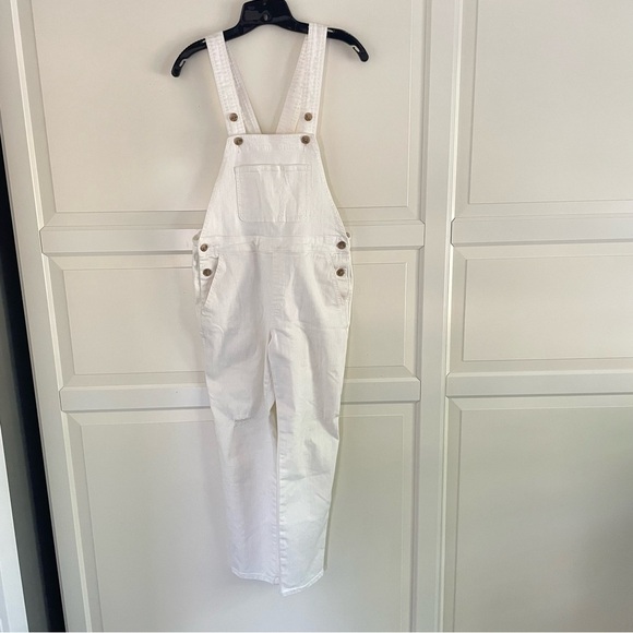 Anthropologie Pilcro & The Letterpress White Denim Overalls Size 27 26732 - Picture 4 of 16